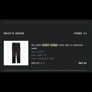 Madewell Black Perfect Vintage Jeans